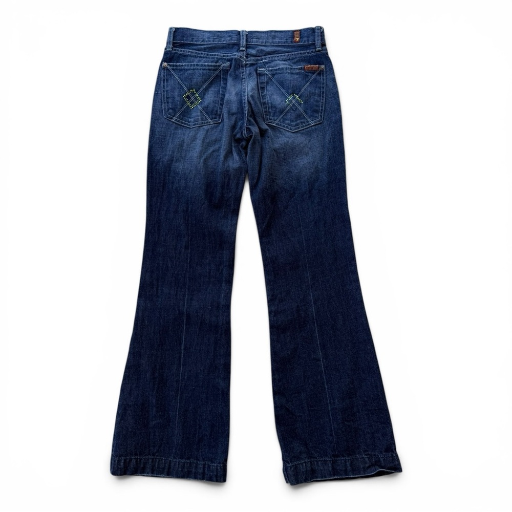 7 For All Mankind 7FAM Dojo Jeans 27x30” Y2K Wide Leg Trouser Rhinestone Denim